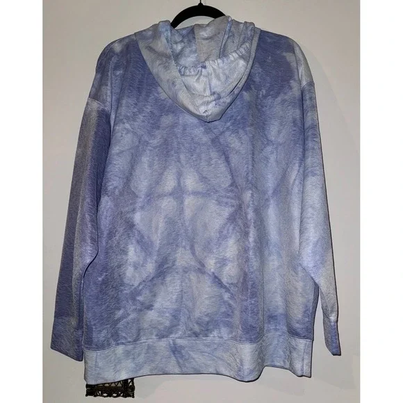 Nike Dri-FIT Mens Large Blue White Tie Dye Hoodie Sweatshirt Swoosh Logo - Picture 7 of 7